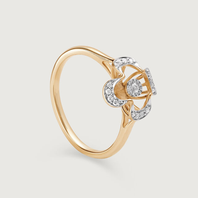 Sparkling Petals 14KT Gold & Diamond Ring,,hi-res image number null