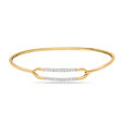 14KT Yellow Gold Dazzling Geometric Diamond Bangle,,hi-res view 1
