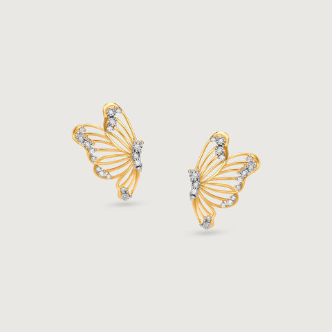 Butterfly Whisper Diamond Stud Earrings
