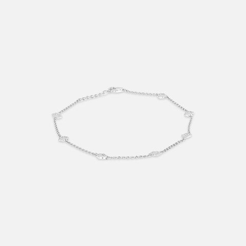 Polished Petite Single Silver Anklet