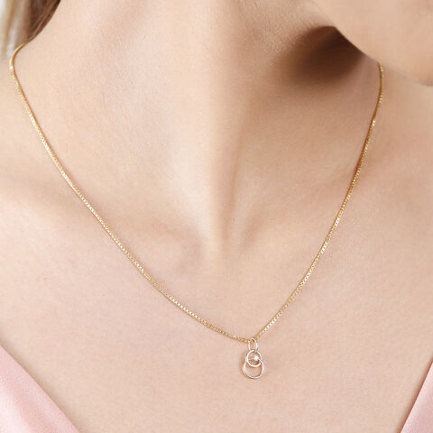 14KT Yellow Gold Sleek Circles Diamond Pendant