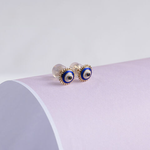 Starlight Evil Eye Gold Stud Earrings