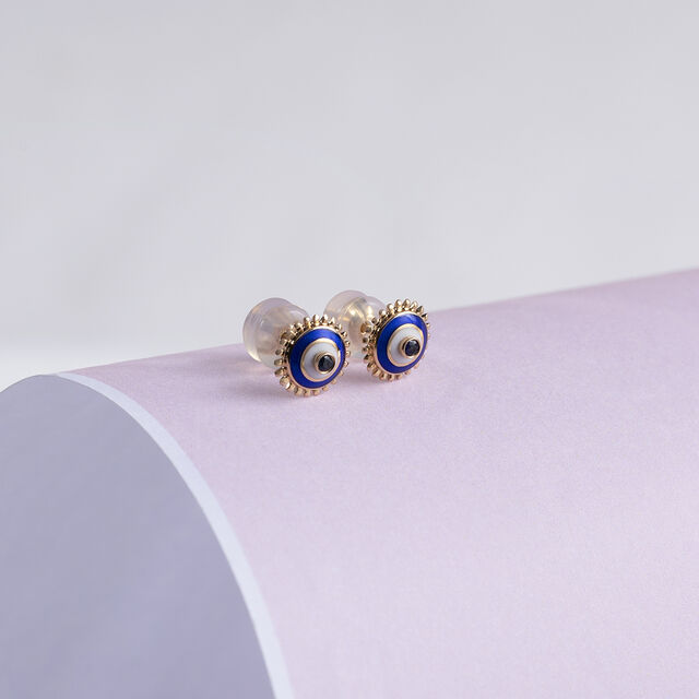 Starlight Evil Eye Gold Stud Earrings,,hi-res image number null