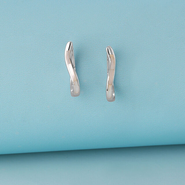 Minimal Chic Silver Hoop Earrings,,hi-res image number null