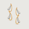 Glam Garden 14 Kt Gold and Diamond Drop Earrings,,hi-res view 3