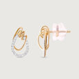 Artistic Flow Gold & Diamond Stud Earrings,,hi-res view 4
