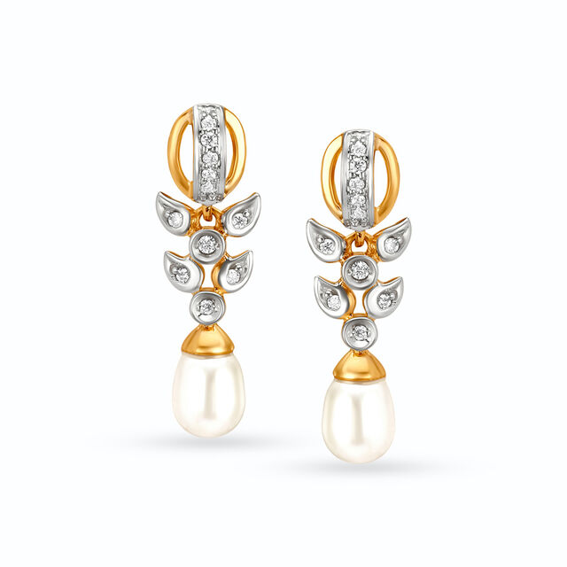 Diamond Vines and Pearly Drops Pendant Set,,hi-res image number null