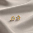 Enchanted Bloom 14 Kt Gold & Diamond Stud Earrings,,hi-res view 1