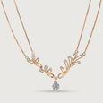Whispering Leaves Gold & Diamond Necklace,,hi-res view 3