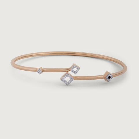 Edgy Glimmer Diamond Bangle