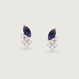 Sapphire Sparkle Gold & Diamond Stud Earrings,,hi-res view 3