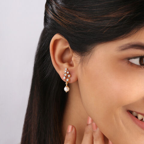 Pearlescent Cluster 14KT Drop Earrings