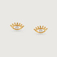 Shimmering Gaze 14 Kt Gold and Diamond Stud Earrings,,hi-res view 3
