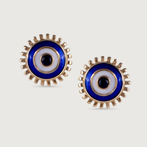 Starlight Evil Eye Gold Stud Earrings