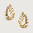 Basketry Flow Gold and Diamond Stud Earrings,,hi-res view 3