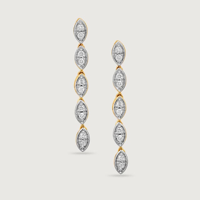Radiant Ivy 14 Kt Gold and Diamond Drop Earrings,,hi-res image number null