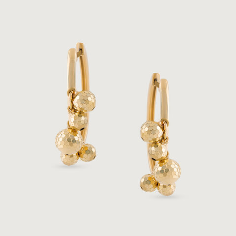 Disco Ball Gold Hoop Earrings