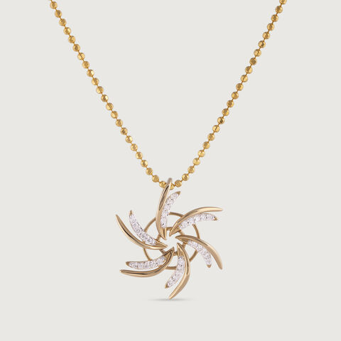 Whirlwind Sparkle Gold & Diamond Pendant
