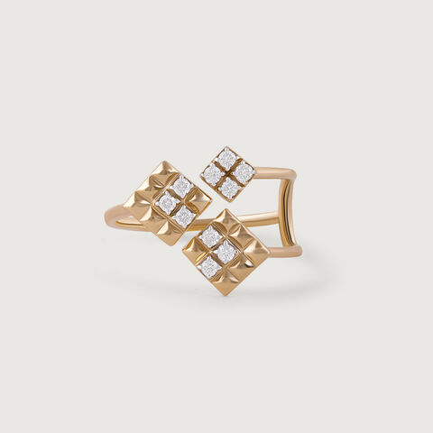 Sequin Dazzle Gold & Diamond Finger Ring