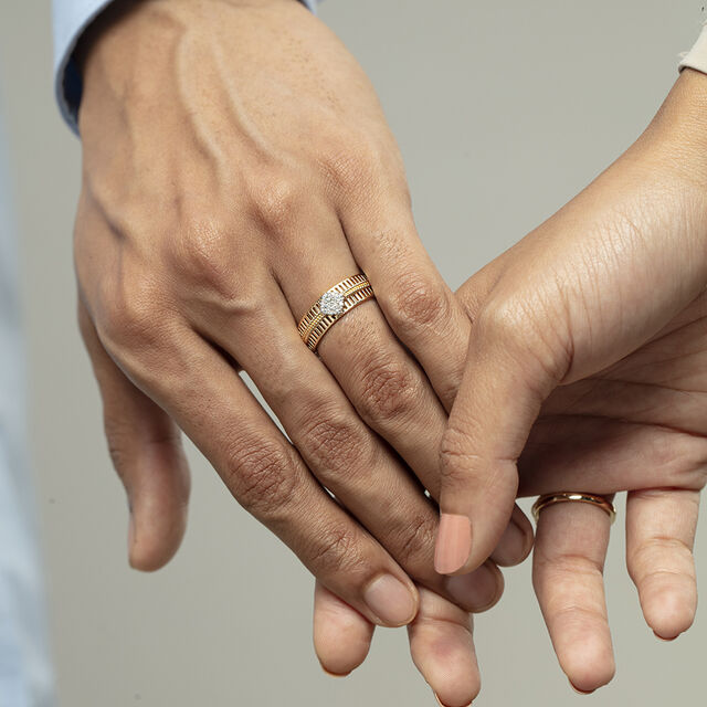 Love Symphony Gold & Diamond Finger Ring for Men,,hi-res image number null