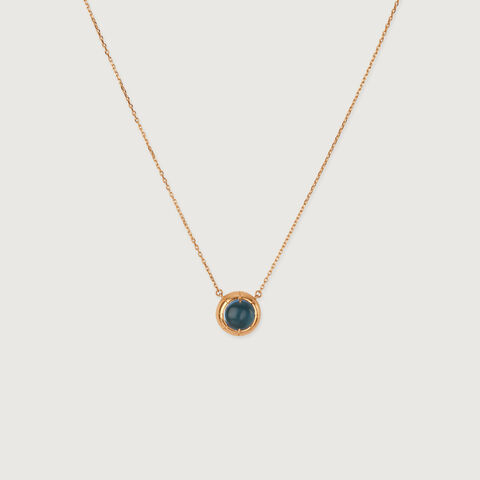 Midnight Firefly Gold & Topaz Pendant with Chain