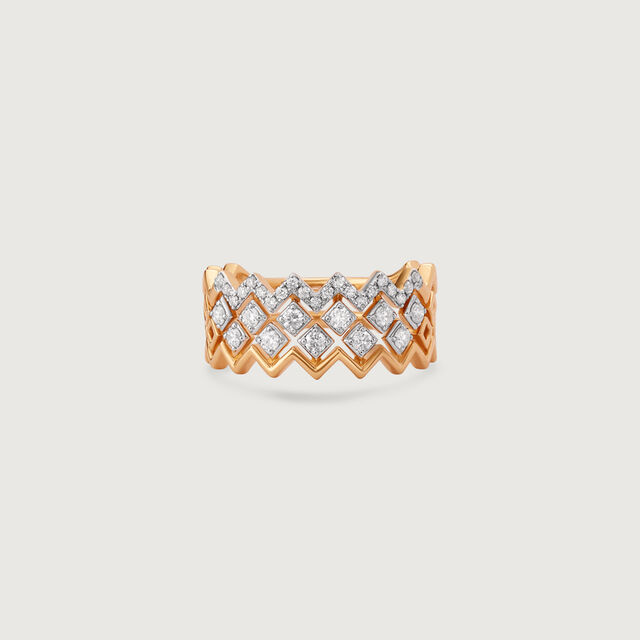 Radiant Chevron Gold & Diamond Finger Ring,,hi-res image number null