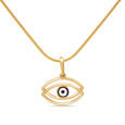 14KT Yellow Gold Layered Evil Eye Pendant,,hi-res view 2