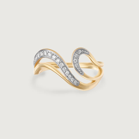Eternal Wave 14 Kt Gold & Diamond Finger Ring