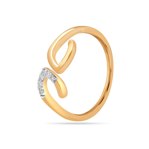 14KT Yellow Gold Disjointed Charm Diamond Ring