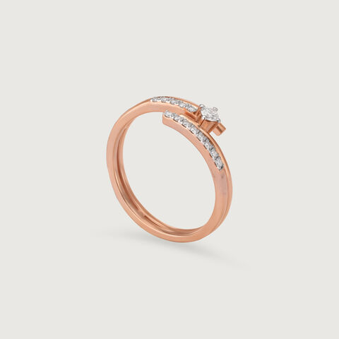 14KT Rose Gold Core Diamond Finger Ring