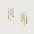 Retro Chic Gold & Diamond Drop Earrings,,hi-res view 2