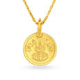 Devotional Gold Lakshmi Kasu Pendant,,hi-res view 1