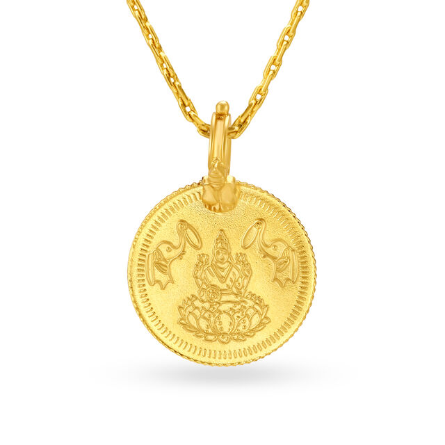 Devotional Gold Lakshmi Kasu Pendant,,hi-res image number null