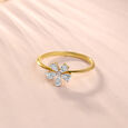 Floral Brilliance Gold & Diamond Finger Ring,,hi-res view 1