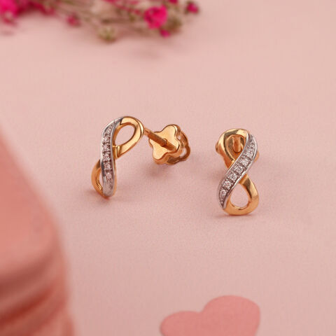 14KT Yellow Gold Diamond Stud Earrings