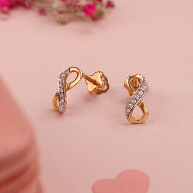 14KT Yellow Gold Diamond Stud Earrings,,hi-res image number null
