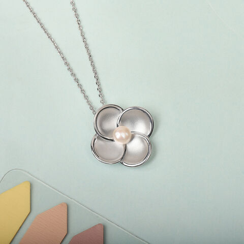 Timeless Petal Pearl Silver Pendant