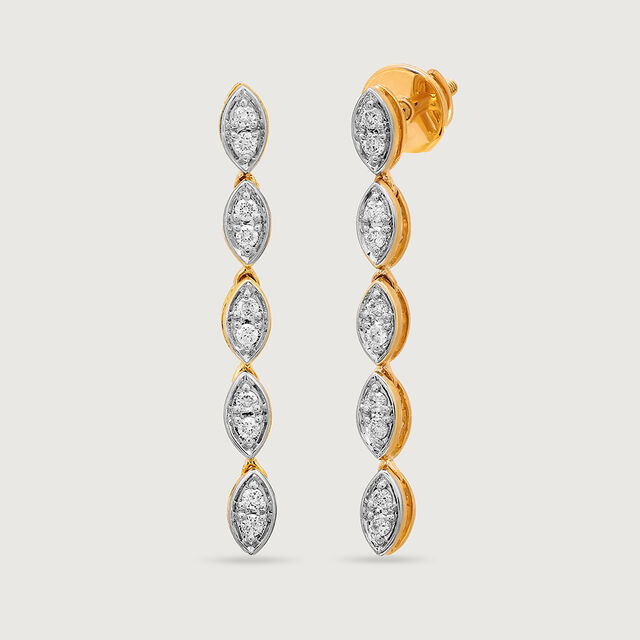Radiant Ivy 14 Kt Gold and Diamond Drop Earrings,,hi-res image number null