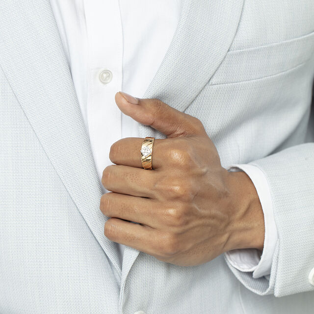 Love Fantasy Gold & Diamond Ring for Men,,hi-res image number null