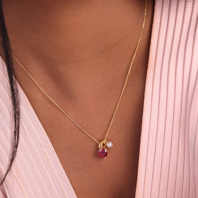 Scarlet Love Pearl & Gold Necklace,,hi-res image number null