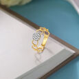 Luminous Link 14KT Gold & Diamond Finger Ring,,hi-res view 1