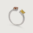 Smokey Elegance & Citrine Spark Silver Finger Ring,,hi-res view 2