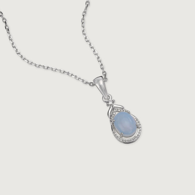 Rainbow Glass Droplet Silver Pendant,,hi-res image number null