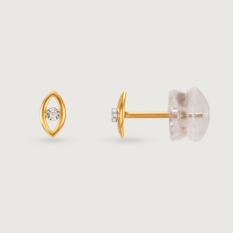 Shimmering Eye 14 Kt Gold and Diamond Stud Earrings