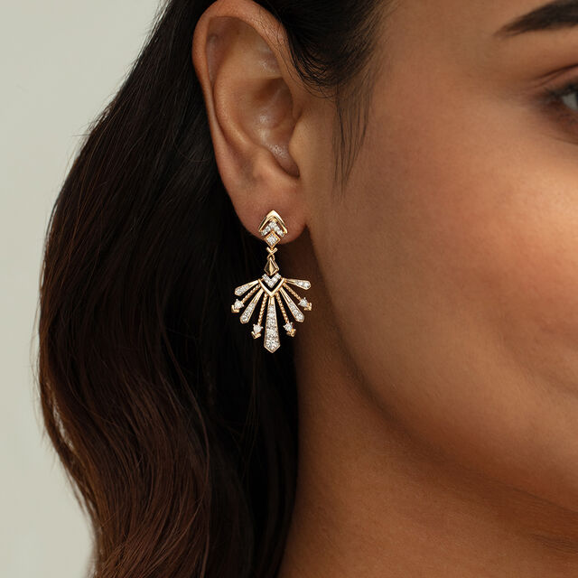 Lippan Artistry Gold & Diamond Drop Earrings,,hi-res image number null