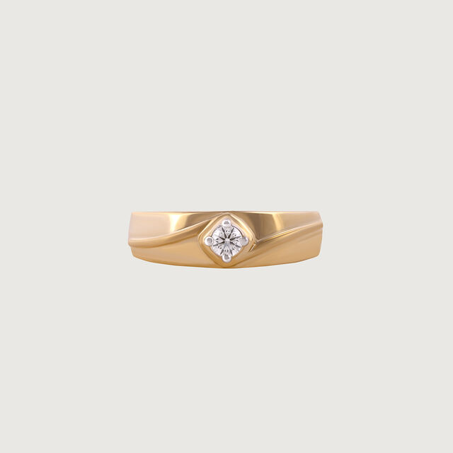 Twisted Vibe Gold & Diamond Finger Ring for Men,,hi-res image number null