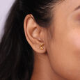 14KT Yellow Gold Heartfelt Flutter Stud Earrings,,hi-res view 2