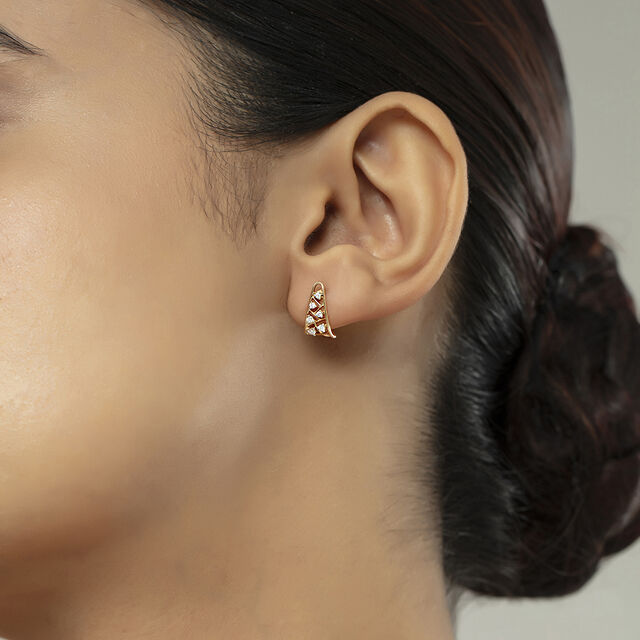 Bold Luxe Gold & Diamond Hoop Earrings,,hi-res image number null