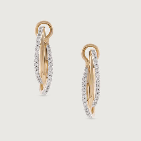 Sleek Elegance Gold & Diamond Hoop Earrings