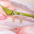 Subtle Glamour Gold & Diamond Drop Earrings,,hi-res view 1